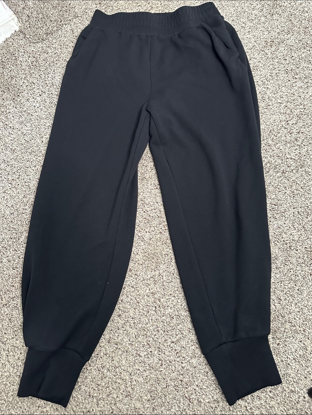 Varley double soft Black Elastic-Waist Jogger Bottoms size m soft fabric